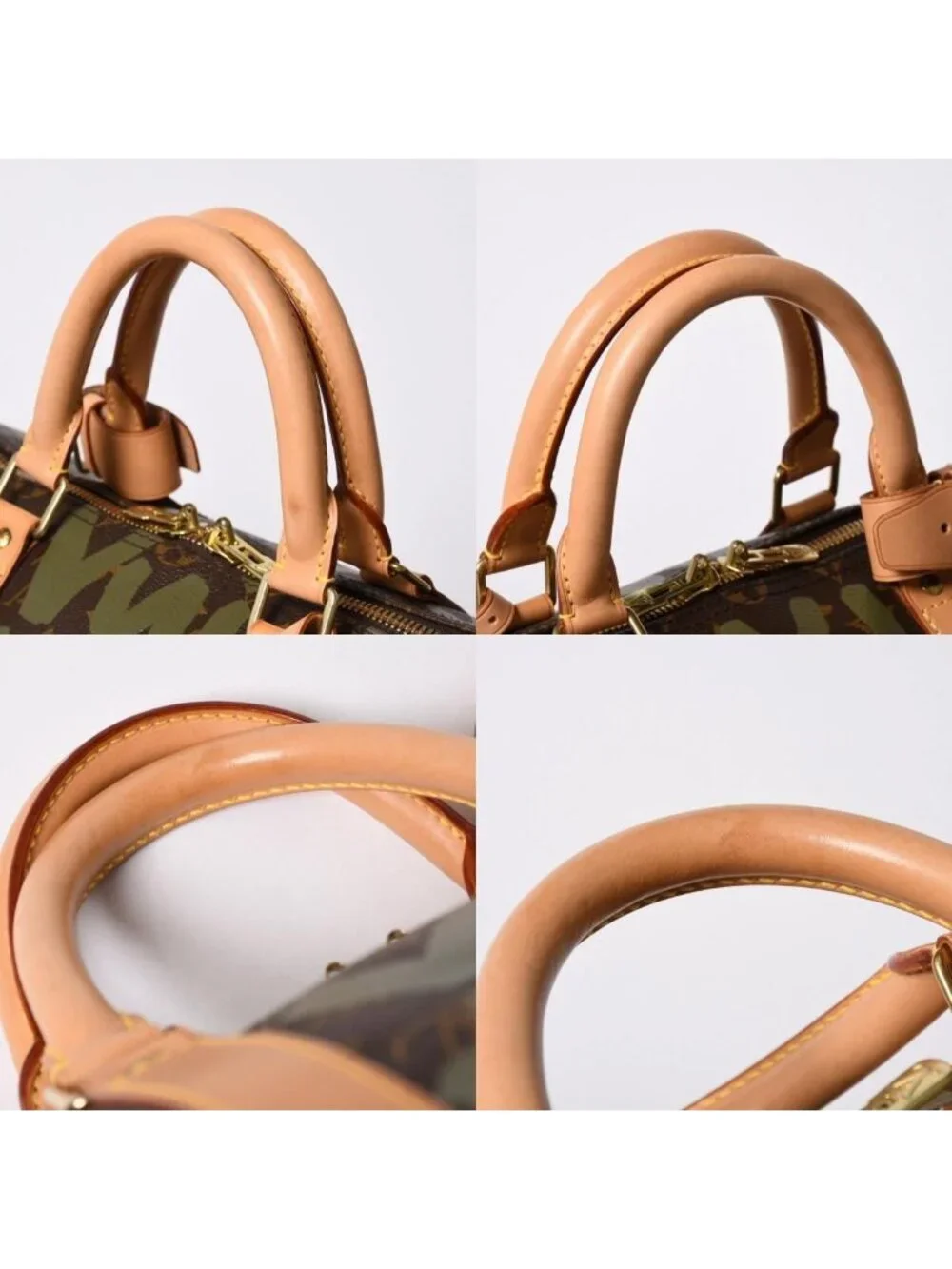 Louis Vuitton Monogram Graffiti Keepall 50 Brown Khaki Gold